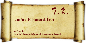 Tamás Klementina névjegykártya