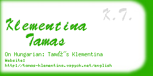 klementina tamas business card